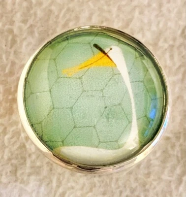 Charley Harper Pato Blanco Ganso Pájaro Agua 1" Vidrio Costura Botón CP283 Foto 1 de 2