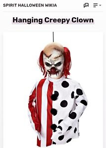 SPIRIT HALLOWEEN HANGING SCARRY CREEPY HAUNTED STITCHES THE CLOWN 1 PRE OWNED