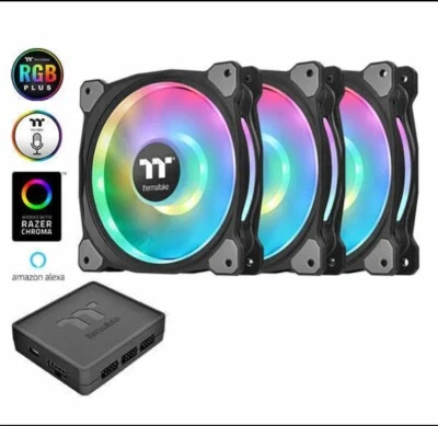 Thermaltake Riing Duo 14 RGB Plus Radiator PWM Fan, CL-F078-PL14SW-A (3 Pack) - Image 1 of 3