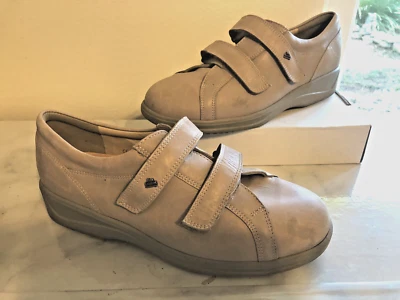 ZAPATILLAS FINN COMFORT CUERO TOPO ZAPATOS PARA CAMINAR CORREAS DE GANCHO Y BUCLE RIENDAS 6 L Foto 1 de 4