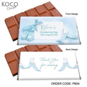 50 Baby Shower, Christening Personalised Chocolate Thank you Favours - Free Post - Picture 1 of 16