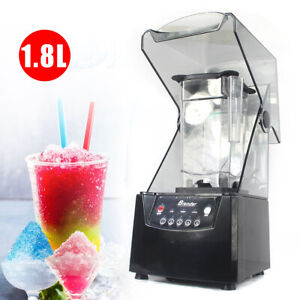 1.8L Commercial Electric Soundproof Cover Blender Juicer Smoothie Mixer 2600W Us