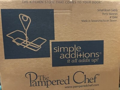 The Pampered Chef 1944 Small Bowl Caddy & 1910 Set Of 2 Small Bowls New - Image 1 of 2