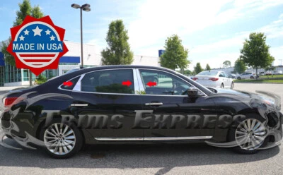 Ajuste: Hyundai Equus 2011-2016 6 piezas cromo pilar poste moldura puerta acero inoxidable Foto 1 de 3