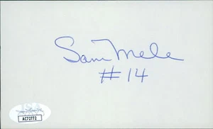 Sam Mele Washington Senators Signed 3x5 Index Card JSA Authenticated - Picture 1 of 2