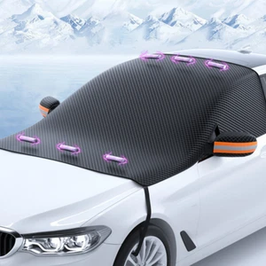 Car Front Window Cover Protector 6-Magnet Snow Ice Windshield Guard Sun Shade - Picture 1 of 18