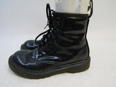 Botines Dr. Martens Juveniles Talla 1 Cuero Negro Cordones Cremallera 8 Ojos Foto 1 de 4