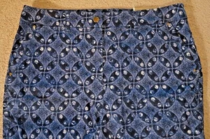 NEU MIT ETIKETT CHICO'S ULTIMATE FIT HOSE - INDIGO GEOMETRISCH "1" KNÖCHEL $ 100 - Bild 1 von 11