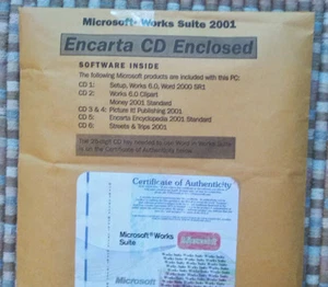 Microsoft Works Suite 2001 6 CD Set with COA & Product Key - Photo 1/1
