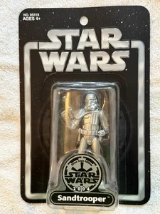 "Figura Sandtrooper 3,75"" plateada metálica de Star Wars 2004 SDCC exclusiva de Hasbro" - Imagen 1 de 6
