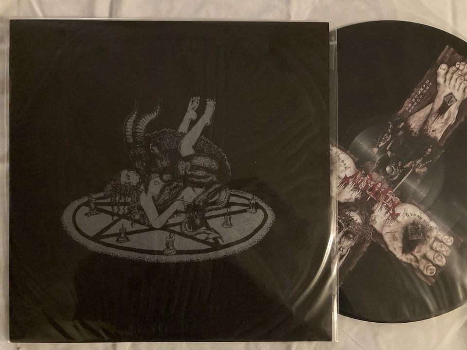 NUNSLAUGHTER-Fuck The God In Heaven LP PIC DISC BLACK DEATH EDITION HHR 2006 - Image 1 of 1