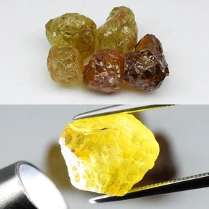 💎 34.49ct 5pcs Lot Rough Natural Yellow Green Grossular Garnet - Africa Gems - Picture 1 of 6