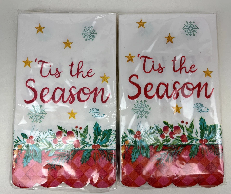 2 paquetes de servilletas de papel Pioneer Woman Navidad 2 capas 24 unidades cada una Foto 1 de 1