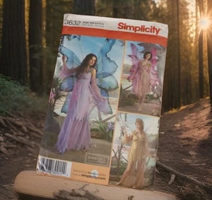 Simplicity 3632 Cosplay Fairy Wood Nymph Costume Sewing Pattern Sz HH 6,8,10,12  - Picture 1 of 14