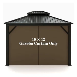 Gazebo Universal Replacement Privacy Curtain 10' x 12' Gazebo Side Wall Outdo... - Picture 1 of 6