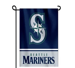 Seattle Mariners Double Sided Garden Flag 12x18 Heavy Duty Polyester/New - Picture 1 of 1
