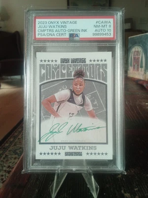 2023 Onyx Vintage GREEN INK #/50 - JUJU WATKINS On Card Auto - PSA 10/8 Pop 1! - Image 1 of 4