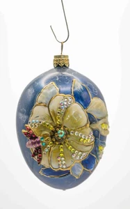 Jay Strongwater Vintage Floral Egg with Bees, Mint Condition, Original Pkg. - Picture 1 of 6