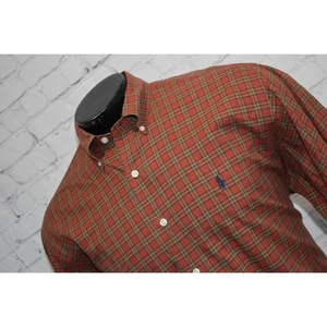 Camisa de vestir Polo Ralph Lauren para hombre grande calce clásico naranja a cuadros - Imagen 1 de 6
