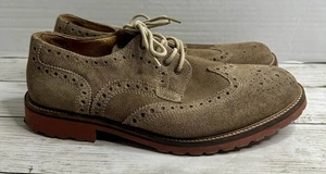 Oxford de gamuza de cuero tostado para hombre 1901 talla 9M - Imagen 1 de 10