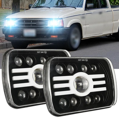 Faros LED 7x6" pulgadas haz alto y bajo DRL intermitente para Mazda B2600 1987-1993 Foto 1 de 4