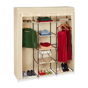 Stoffkleiderschrank Faltschrank 9 Fächer Textilschrank Stoffgarderobe XXL Keller - Bild 1 von 13