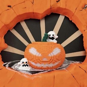Set Blocchi Costruzioni Zucca Spettrale con Fantasmi | Espositore Mini Mattoni Halloween - Foto 1 di 2