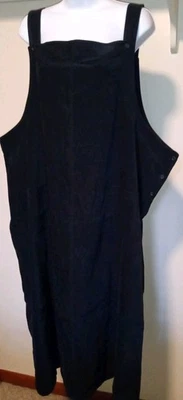 White Stag Black Bibbed Dress Straps Square Neck Corduroy Pockets Size 24W Soft - Image 1 of 4