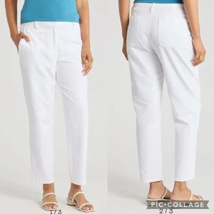 Eileen Fisher NWT High Waist Tapered Ankle Pants in White Size 12 - Picture 1 of 9