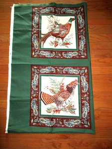 2 Vintage Cranston Fasan Wildtiere Schnitt Nähen Kissen Baumwolle Stoff Paneele Jagd Hütte - Bild 1 von 3