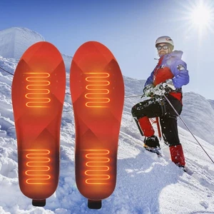 USB Rechargeable Electric Heated Shoe Insoles Foot Warmer Feet Remote Control - Foto 1 di 10
