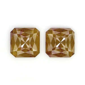 Par de diamantes radiantes sueltos naturales de 2,70 quilates 6,75 mm color marrón radiante LQ3011 - Imagen 1 de 8