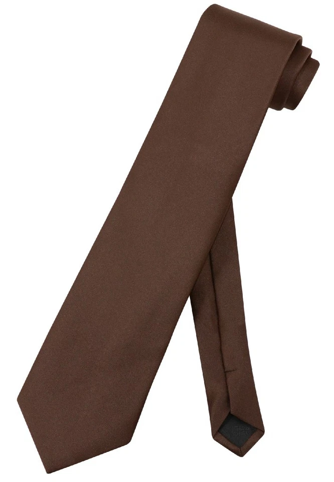 Corbata de cuello Vesuvio Napoli color liso extra largo XL para hombre 63 pulgadas Talla alta Foto 1 de 2