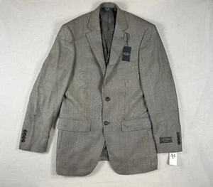 Neu mit Etikett Herren Blazer - PRONTO UOMO - kariert beige & schwarz Wolle 2 Knöpfe gefüttert - Gr. 38 R - Bild 1 von 10