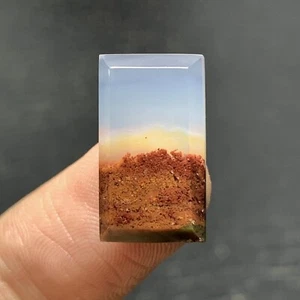 Pequeño cabujón escénico de ágata musgo 17x10x5 mm alta calidad 10 ct - Imagen 1 de 6