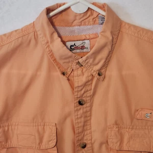 Worldwide Sportsman Light Orange Men's Large Vented Fishing Shirt - Picture 1 of 9