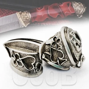 RvD CooB Set Finger Guard Bolster Pommel POKER Silver for Knife Making Handle #2 - Picture 1 of 3