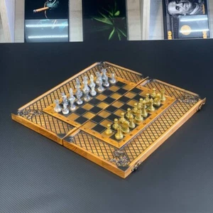 Juego de Ajedrez, Tablero de Madera y Vidrio Templado, Elegante Diseño Estilo Mármol - Imagen 1 de 11