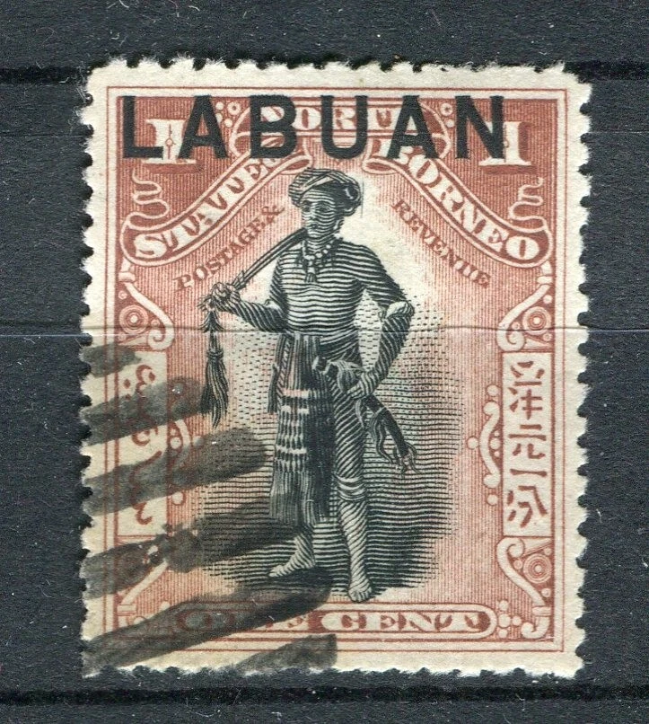 NORTH BORNEO; LABUAN 1897 early classic Pictorial issue fine used 1c. value - Image 1 of 1