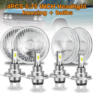 For Pontiac GTO 1964-1972 Bonneville 5.75" inch Round Headlight Housing + bulbs - Picture 1 of 12