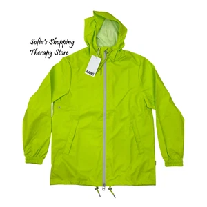 RAINS Storm Breaker Hooded Rain Jacket Men's Small / Women's Med Reflective Lime - Picture 1 of 12