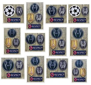 REAL MADRID CHAMPIONS LEAGUE PATCHES BADGES FULL SETS PLAYER ISSUE