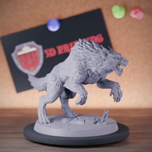 Wolf Miniature Animal Mini Dungeons and Dragons Mini DnD 5e TTRPG Pathfinder - Picture 1 of 8