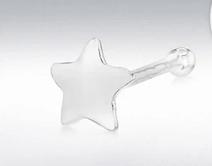 Argento Sterling Placcato Rodio 3.5MM X 3MM Lucidato Stella Naso Bottone - Foto 1 di 1