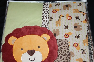 NoJo Kulala Animales de la Selva 4 piezas Cuna Guardería Juego de Ropa de Cama Elefante León Jirafa Foto 1 de 4