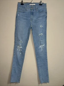 Levis 720 Jeans Womens 27 Blue Light Wash High Rise Super Skinny Stretch (282) - Picture 1 of 5