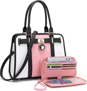 Handbags Sets for Women Shoulder Bags Top Handle Work Satchel Tote Purses Set wi - Picture 1 of 9