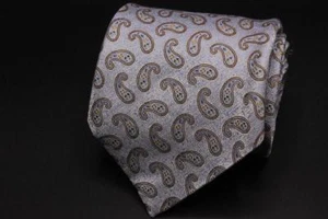 Recent ERMENEGILDO ZEGNA Silk Tie. Light Blue w Brown Paisley. - Picture 1 of 5