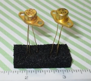 Vintage Gold Plated NPN TO-37 Germanium Power 15W Transistor 2N2282 30V 3A Pair - Picture 1 of 2