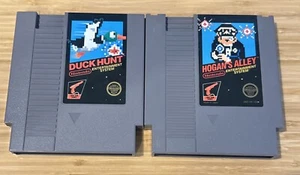 Nintendo NES Duck Hunt + Hogans Alley Bundle Lot 1985 Cartridges Only - Picture 1 of 2